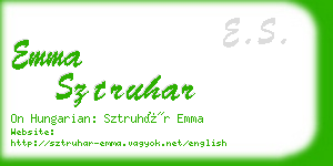 emma sztruhar business card